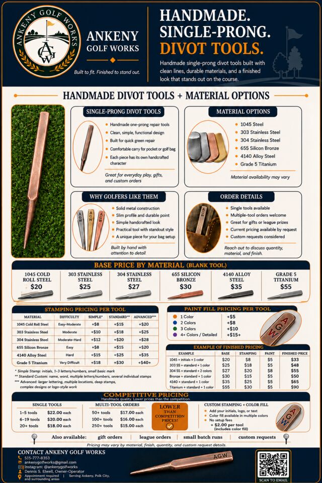 Single-prong divot tools service flyer